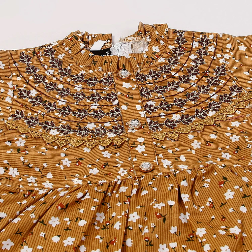 Girls Embroidered Shalwar Suit - Camel, Girls Shalwar Kameez, Chase Value, Chase Value