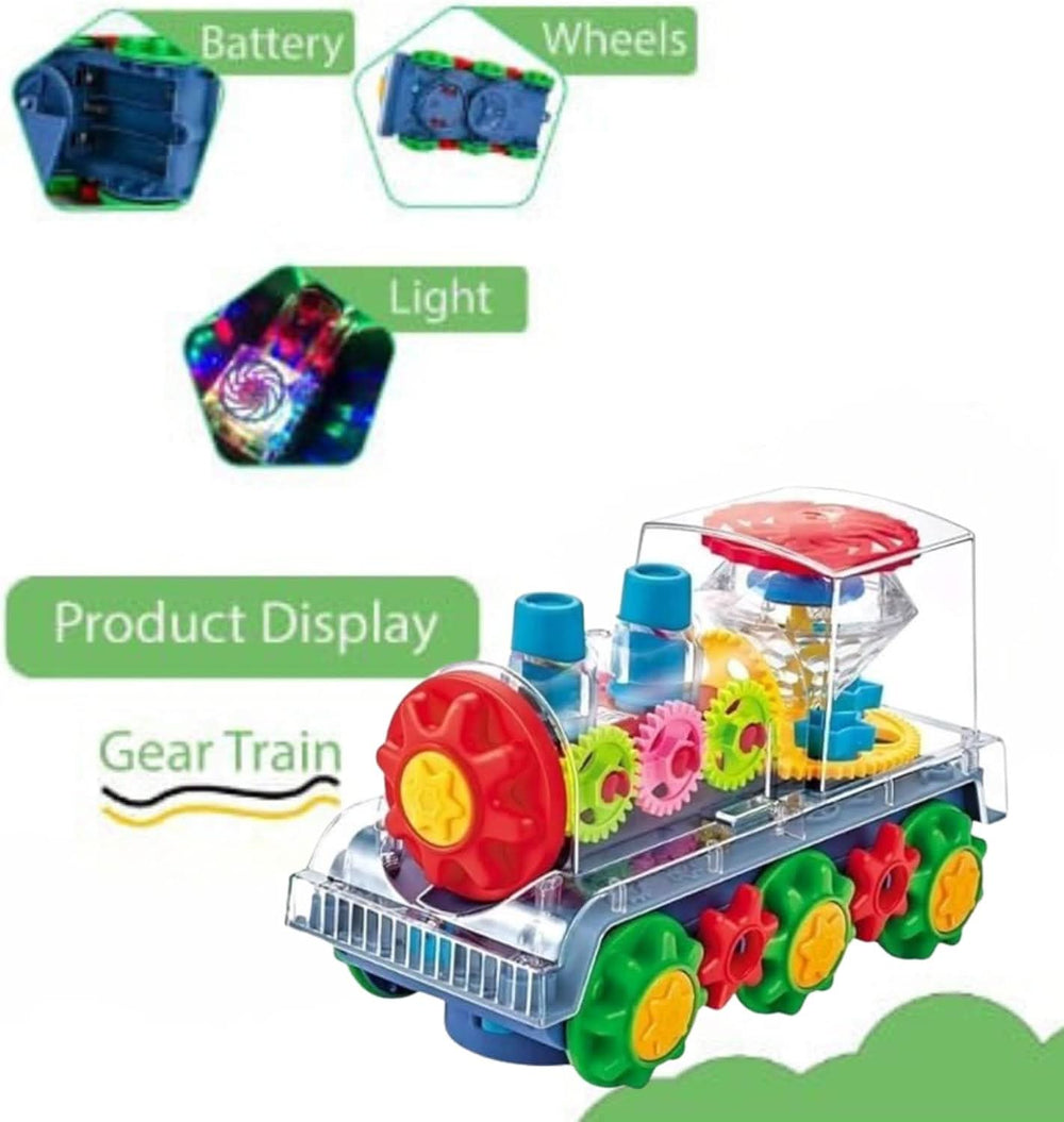 Transparent Electric Kids Gear Train with Flashing Lights, Die-cast Model Car, Chase Value, Chase Value