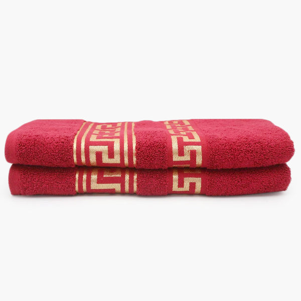 Bath Towel Greek Border 70x140 - Maroon, Bath Towels, Chase Value, Chase Value