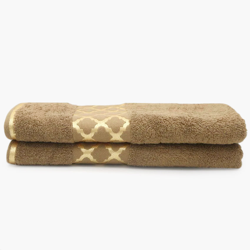 Bath Towel Greek Border 70x140 - Brown, Bath Towels, Chase Value, Chase Value