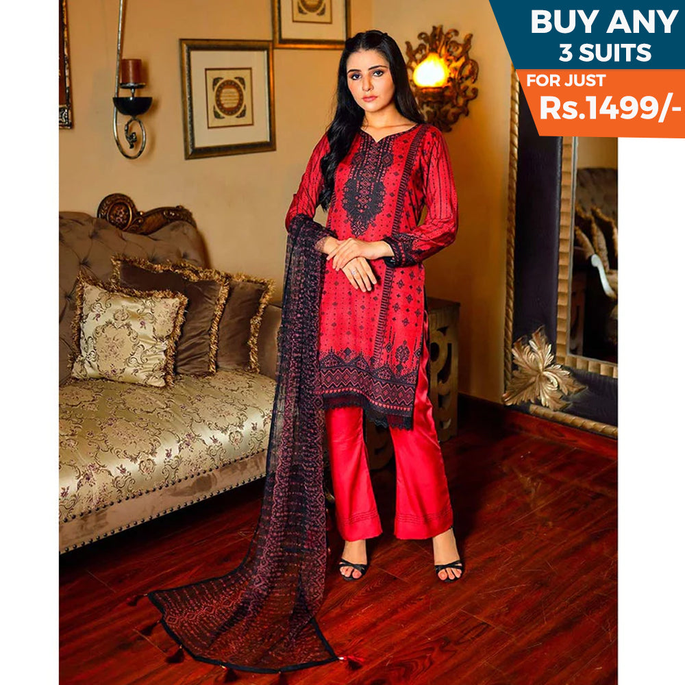 Malai Unstitched 3Pcs Suit V1 - NZ-02, Women, 3Pcs Shalwar Suit, Chase Value, Chase Value