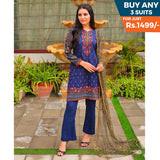 Malai Unstitched 3Pcs Suit V1 - NZ-04, Women, 3Pcs Shalwar Suit, Chase Value, Chase Value