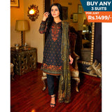 Malai Unstitched 3Pcs Suit V1 - NZ-07, Women, 3Pcs Shalwar Suit, Chase Value, Chase Value