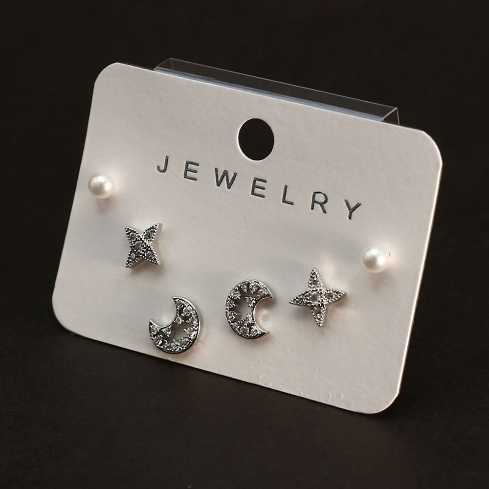 Women's Tops 3 Pcs - Silver, Women Earrings & Tops, Chase Value, Chase Value
