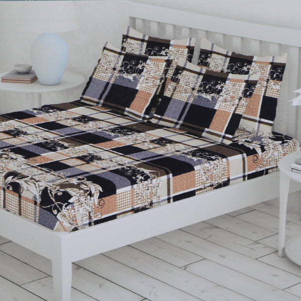 Percale Finish Fitted Sheet with 2 Pillow - Multi Color