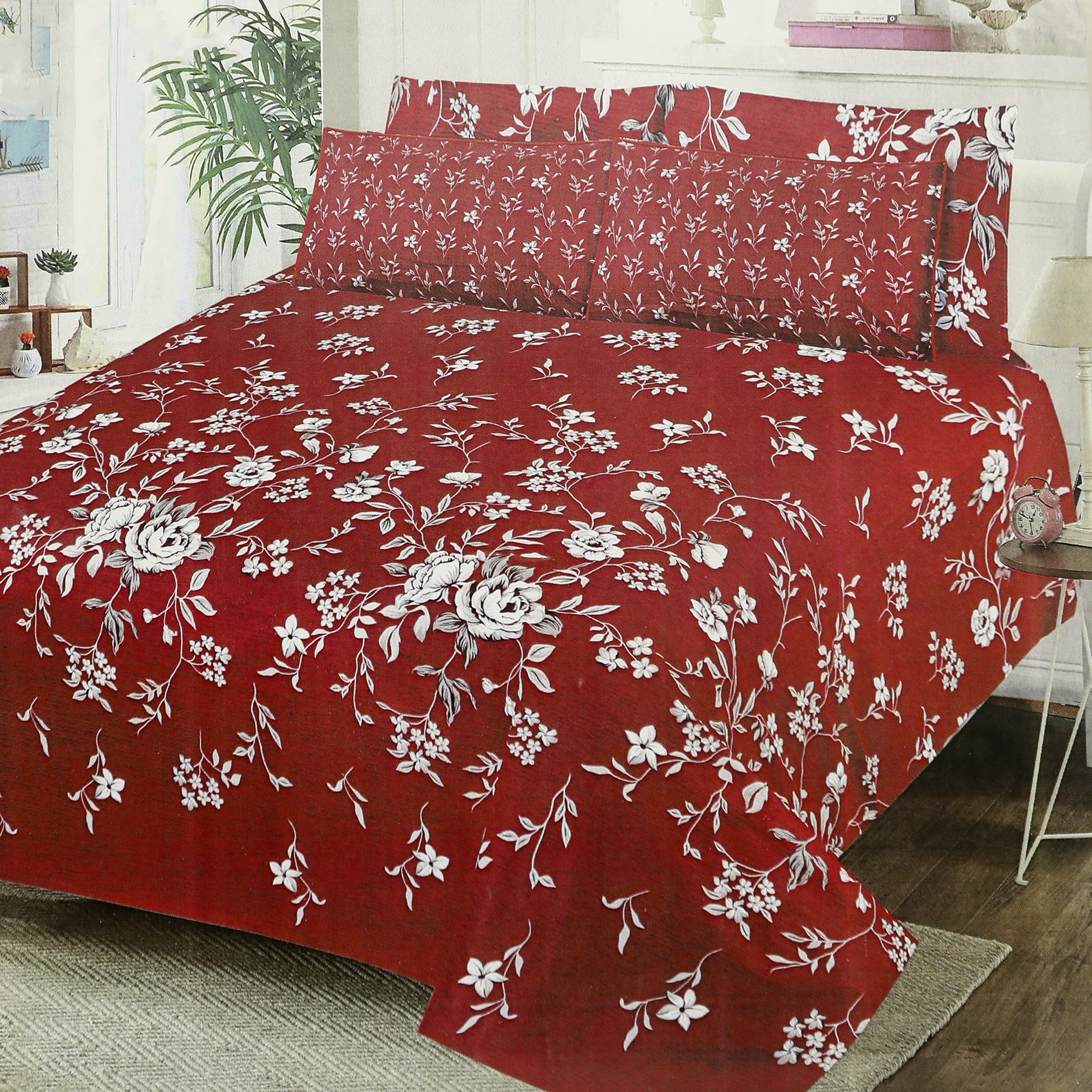 Valuables 5Pcs Bedsheet Set 90*98 - A10, Double Size Bed Sheet, Valuable, Chase Value