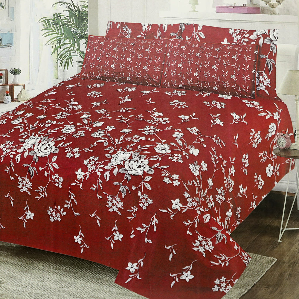 Valuables 5Pcs Bedsheet Set 90*98 - A10, Double Size Bed Sheet, Valuable, Chase Value