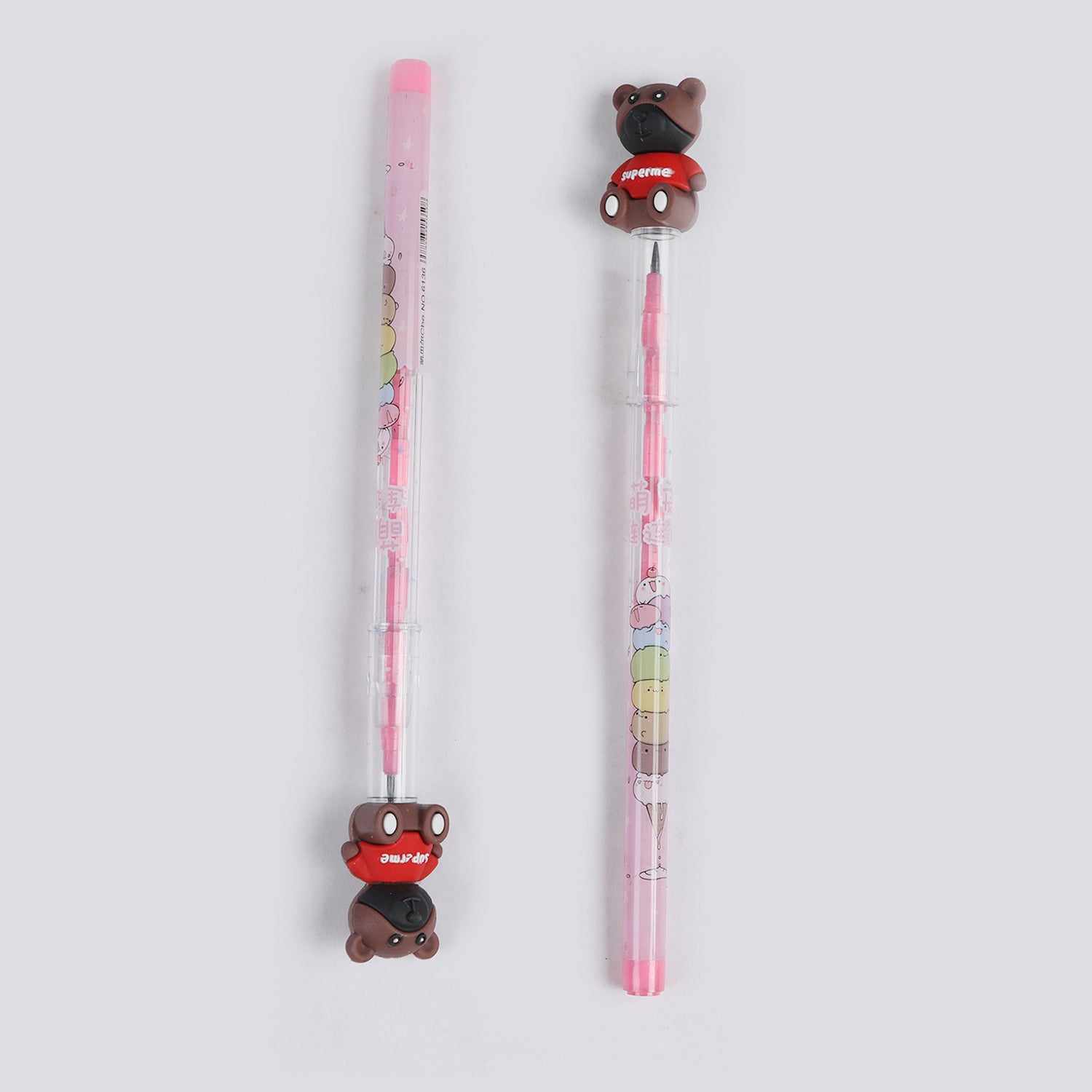 Bullet Pencil With Cartoon Character Eraser 2Pcs, Stationery Supplies, Chase Value, Chase Value