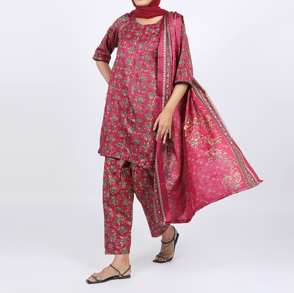 Shataj Febron Wash & Wear Unstitched Printed 3Pcs Suit - A10, Women, 3Pcs Shalwar Suit, Shataj, Chase Value