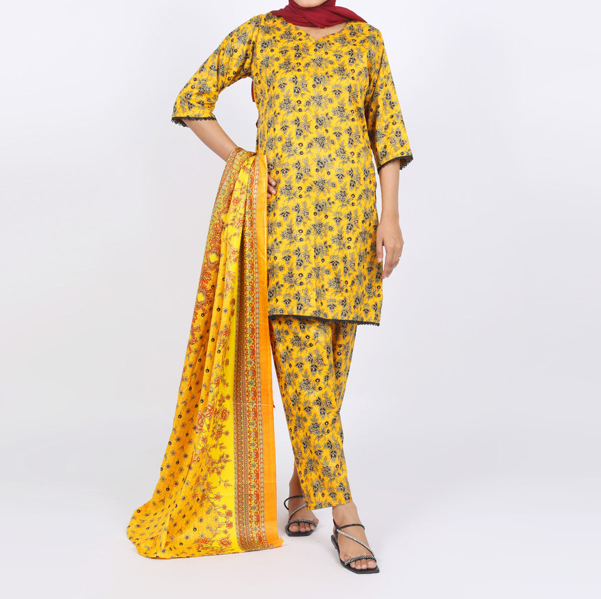 Shataj Febron Wash & Wear Unstitched Printed 3Pcs Suit - A11, Women, 3Pcs Shalwar Suit, Shataj, Chase Value