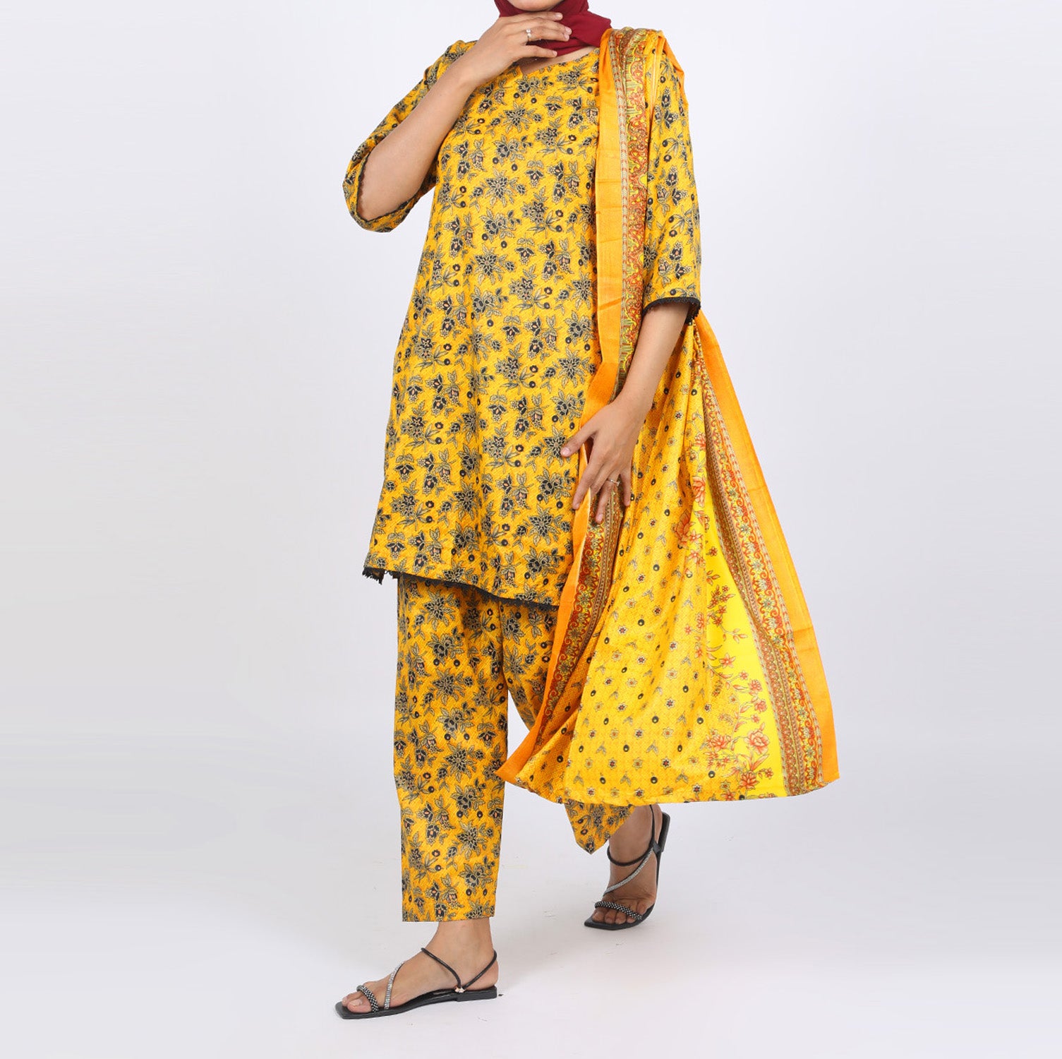 Shataj Febron Wash & Wear Unstitched Printed 3Pcs Suit - A11, Women, 3Pcs Shalwar Suit, Shataj, Chase Value