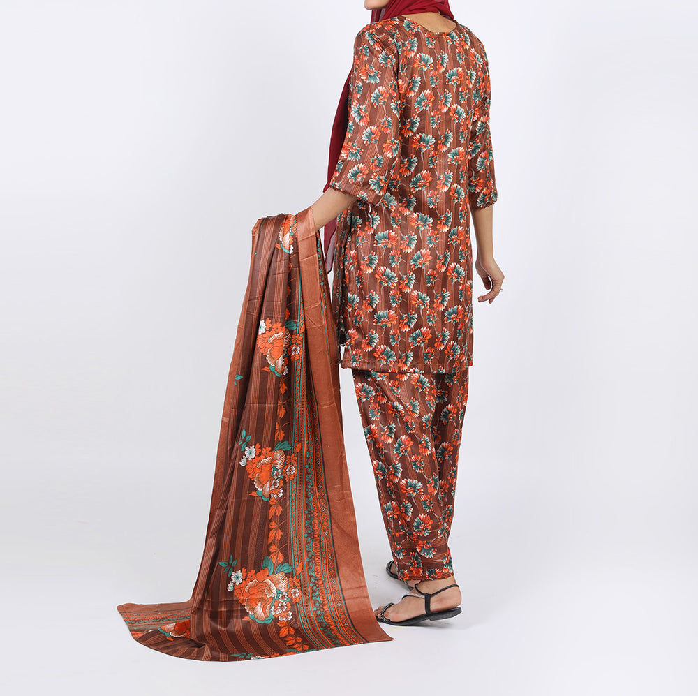 Shataj Febron Wash & Wear Unstitched Printed 3Pcs Suit - A12, Women, 3Pcs Shalwar Suit, Shataj, Chase Value