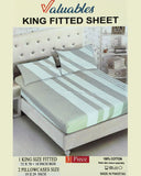 Valuables Printed Fitted Cotton Double Bedsheet with 2 Pillow Covers 180x102, Double Size Bed Sheet, Chase Value, Chase Value