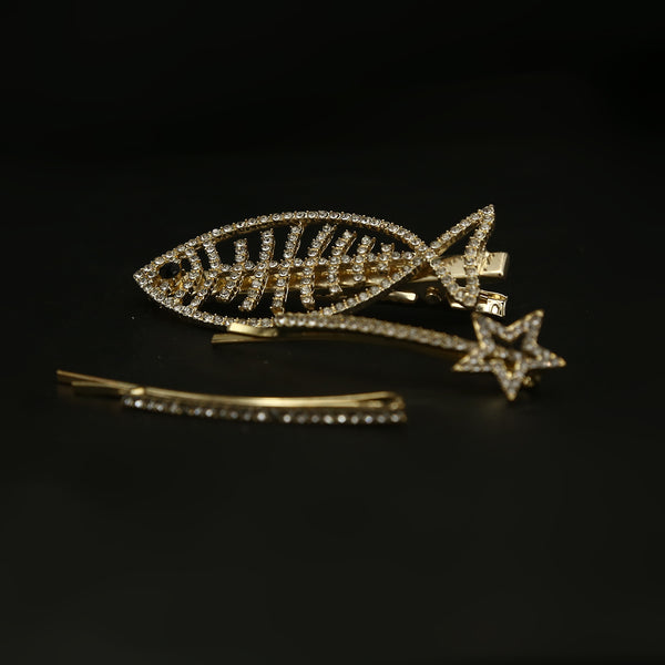Hair Pin Card - Golden