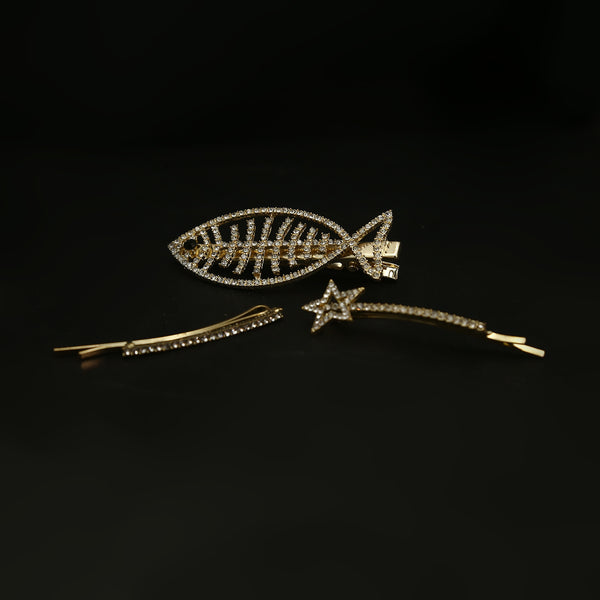 Hair Pin Card - Golden