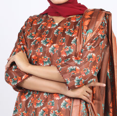 Shataj Febron Wash & Wear Unstitched Printed 3Pcs Suit - A12