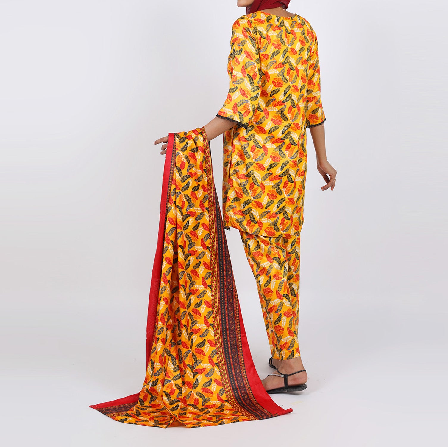 Shataj Febron Wash & Wear Unstitched Printed 3Pcs Suit - A13, Women, 3Pcs Shalwar Suit, Shataj, Chase Value