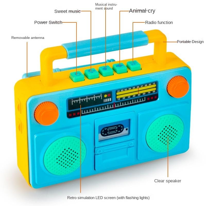 Old Classical Tape Recorder Radio Musical Toy for Kids, Bluetooth Speakers, Chase Value, Chase Value