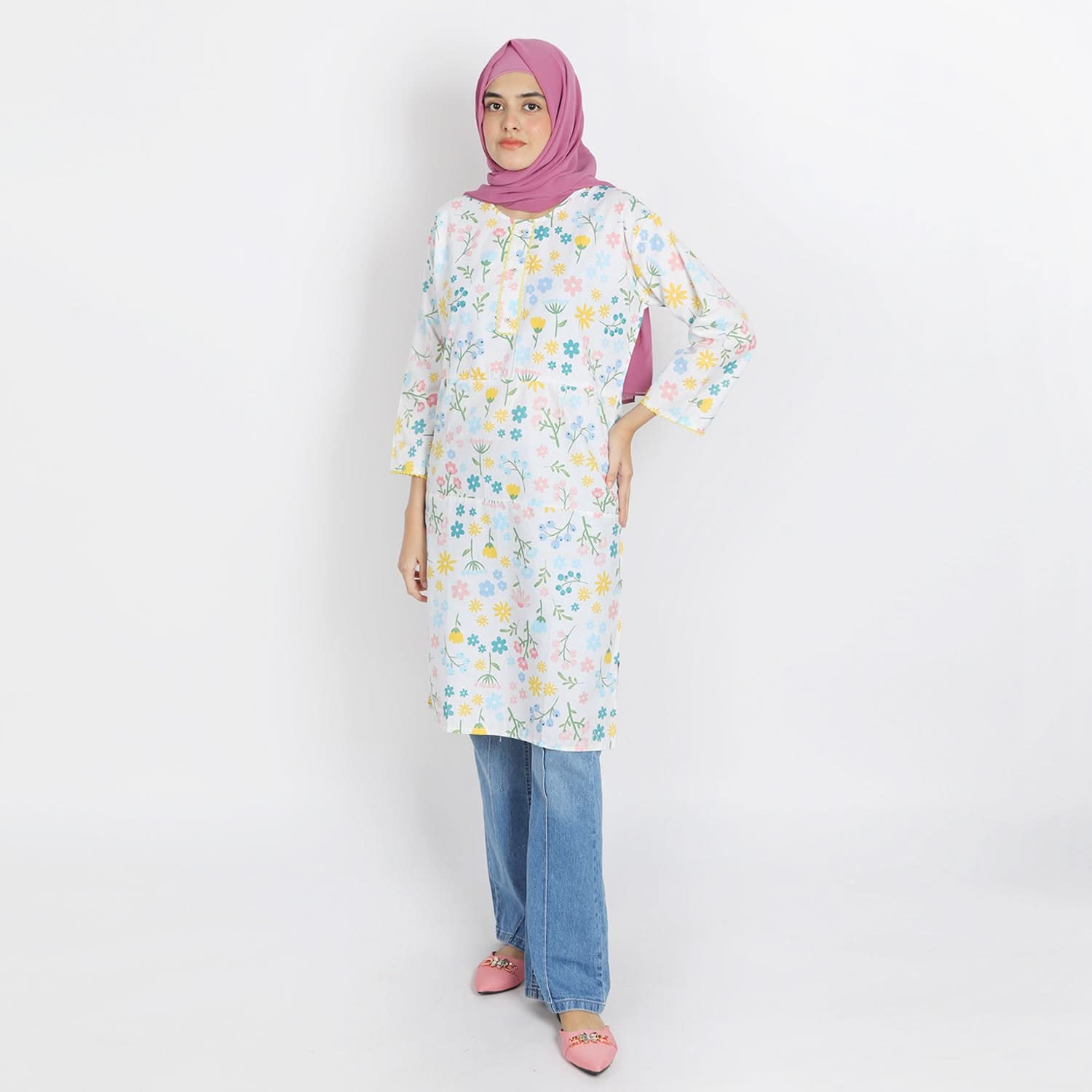 Women's Printed Kurti - Multi Color, Women Ready Kurtis, Chase Value, Chase Value