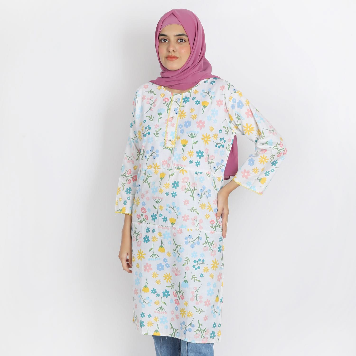 Women's Printed Kurti - Multi Color, Women Ready Kurtis, Chase Value, Chase Value