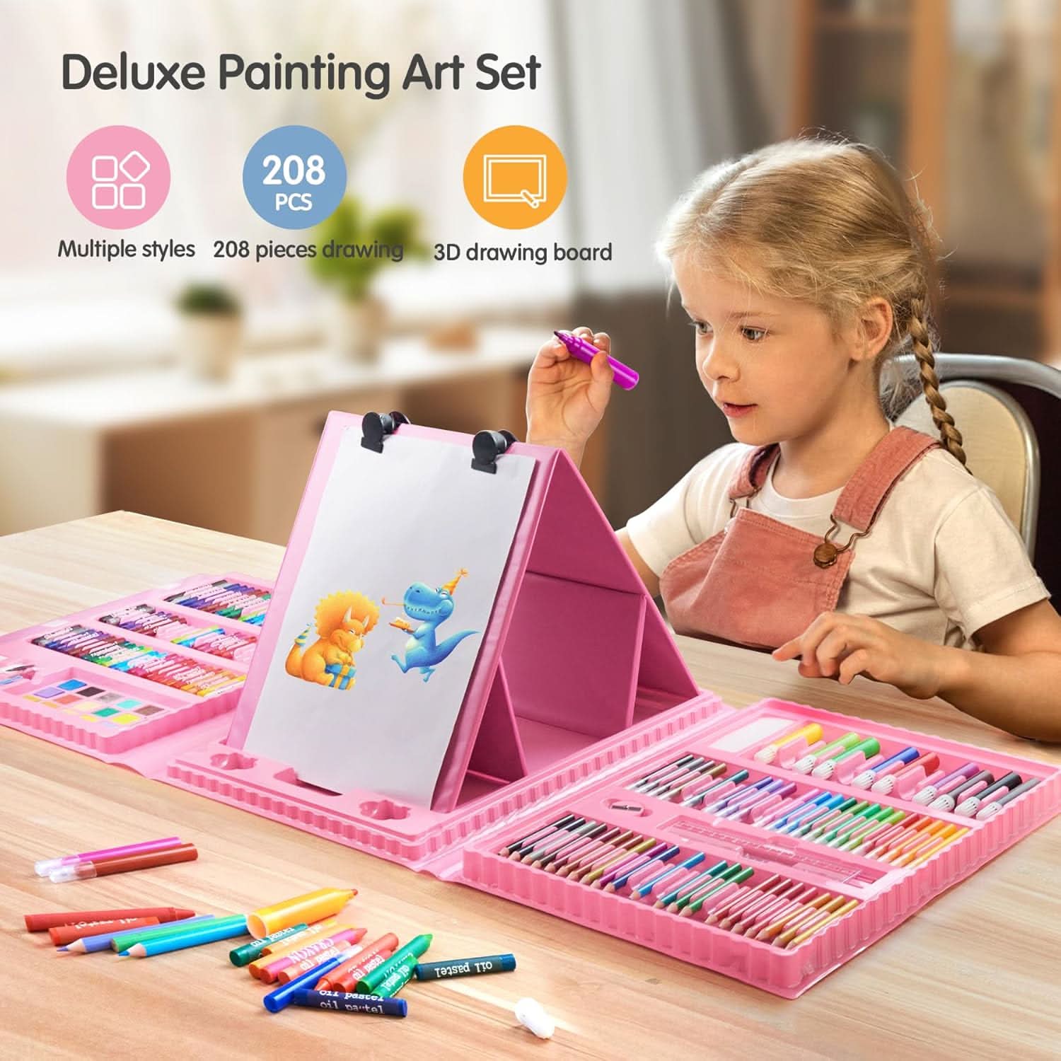 Deluxe Coloring Art Set for Kids 6-12 - 208PCS, Coloring Tools, Chase Value, Chase Value