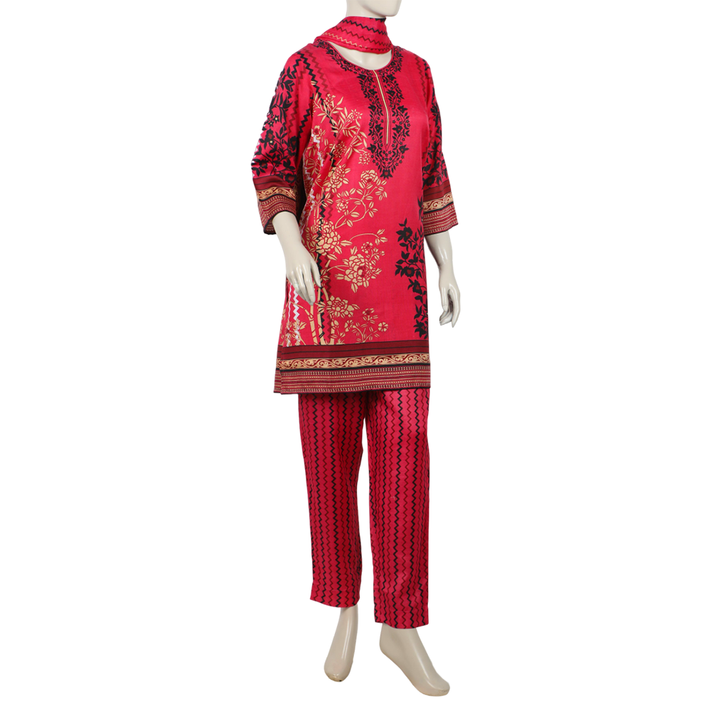 Women's Wash & Wear Unstitched 3pcs Suit - A18, Women, 3Pcs Shalwar Suit, Chase Value, Chase Value