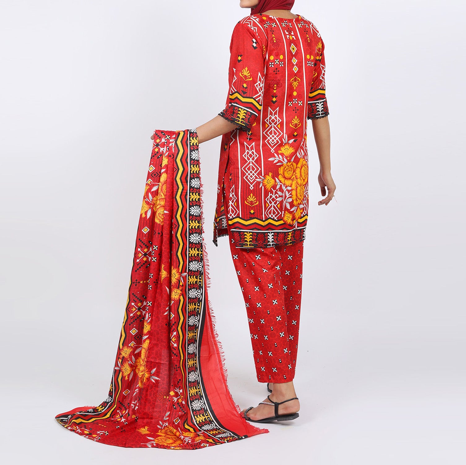 Shataj Febron Wash & Wear Unstitched Printed 3Pcs Suit - A1, Women, 3Pcs Shalwar Suit, Shataj, Chase Value