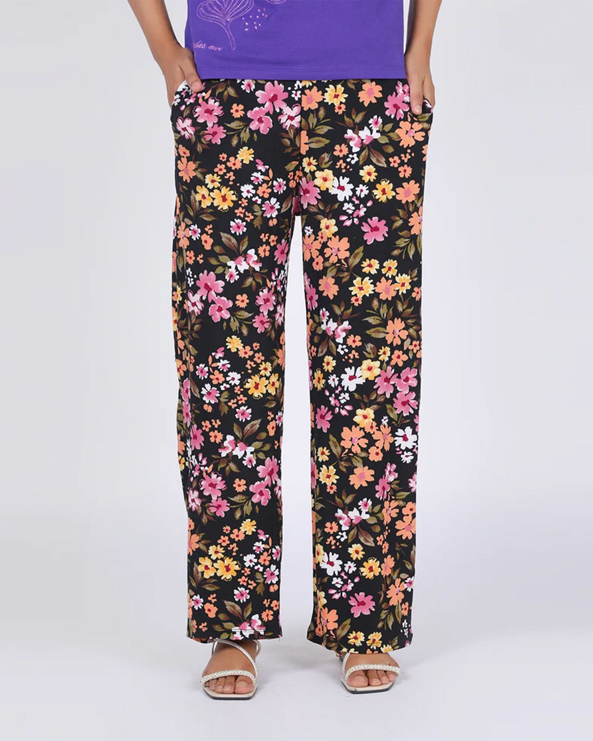 Eminent Women's Printed Trouser - Black, Women Pants & Tights, Eminent, Chase Value