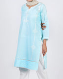 Women's Embroidered Kurti - Sky Blue, Women Ready Kurtis, Chase Value, Chase Value