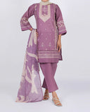 Women's Stitched 3-Piece Doriya Suit - Pink, Women Shalwar Suits, Chase Value, Chase Value