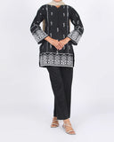 Women’s Stitched 2-Piece Cotton Suit – Black & White, Women Shalwar Suits, Eminent, Chase Value