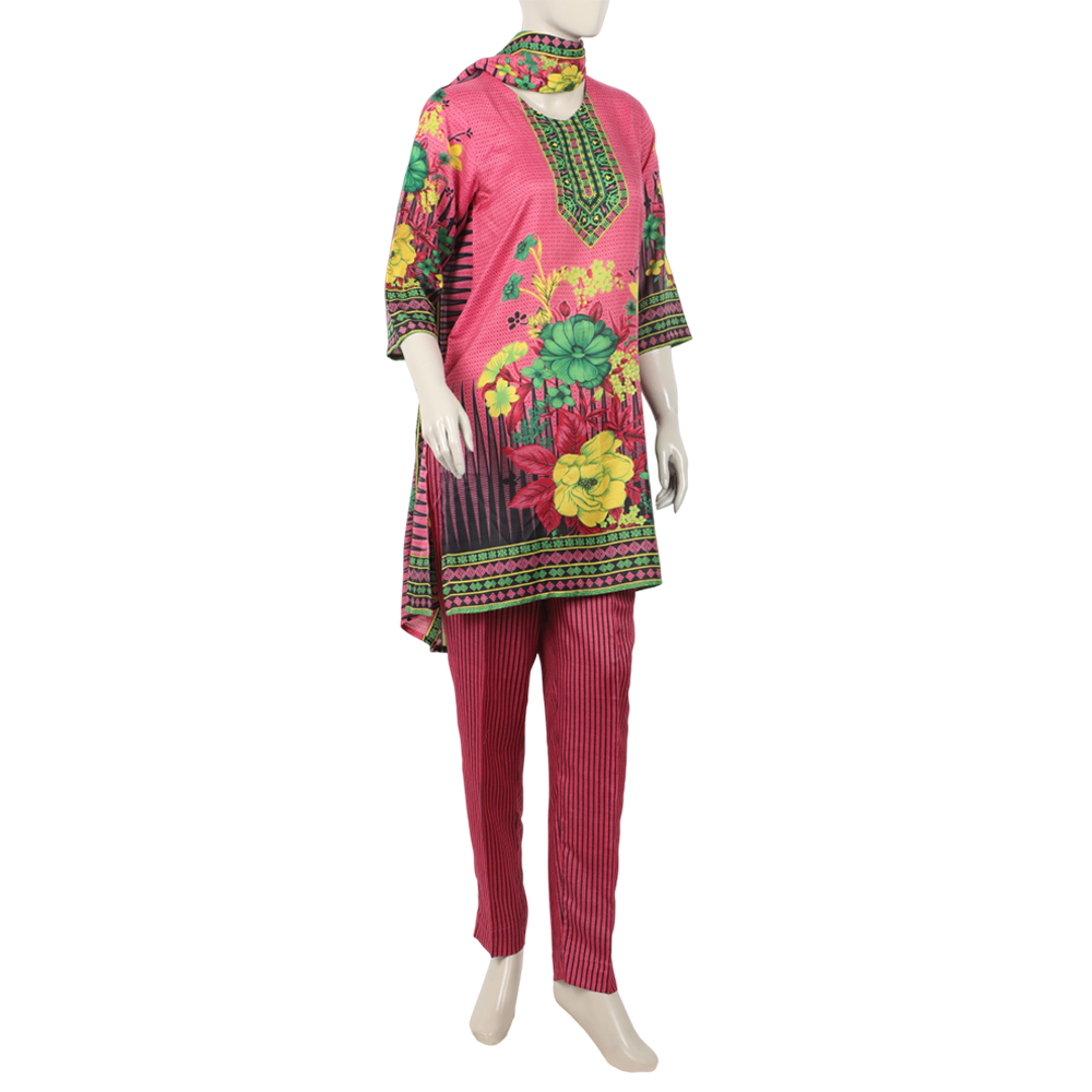 Women's Wash & Wear Unstitched 3pcs Suit - A1, Women, 3Pcs Shalwar Suit, Chase Value, Chase Value