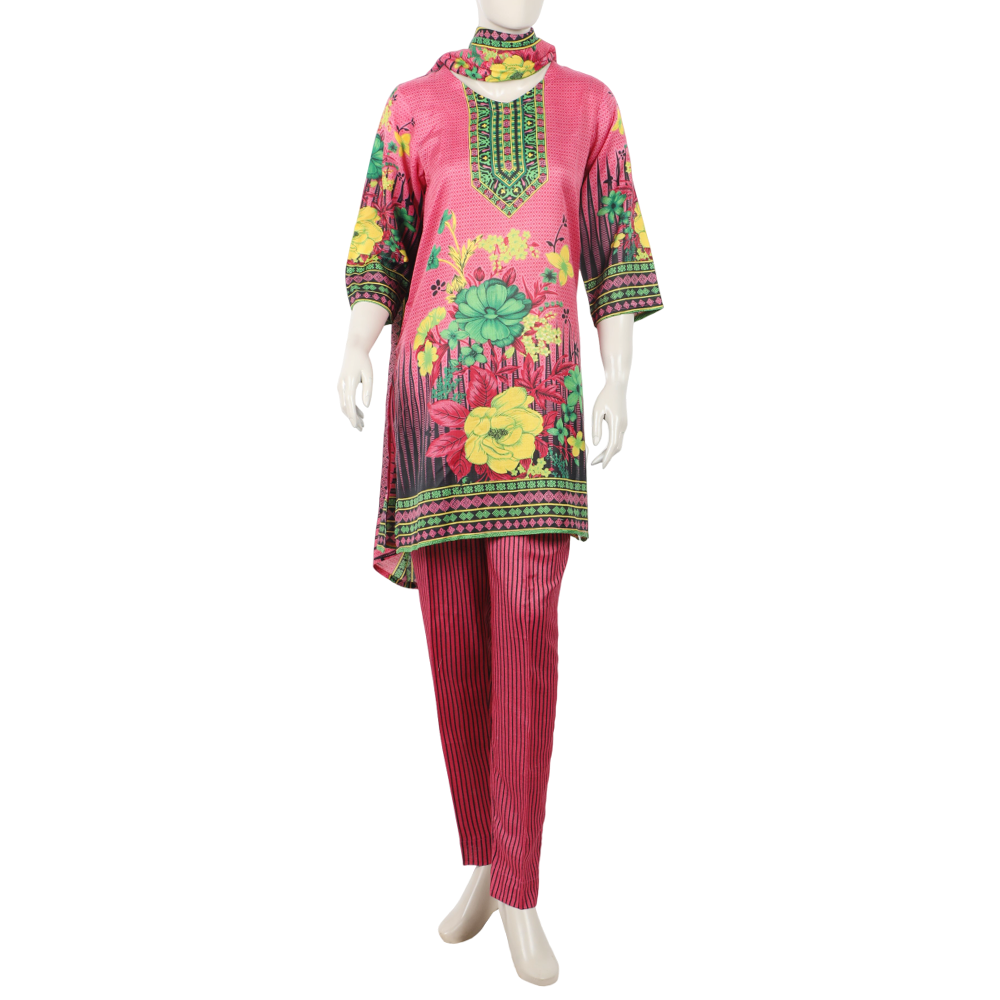 Women's Wash & Wear Unstitched 3pcs Suit - A1, Women, 3Pcs Shalwar Suit, Chase Value, Chase Value