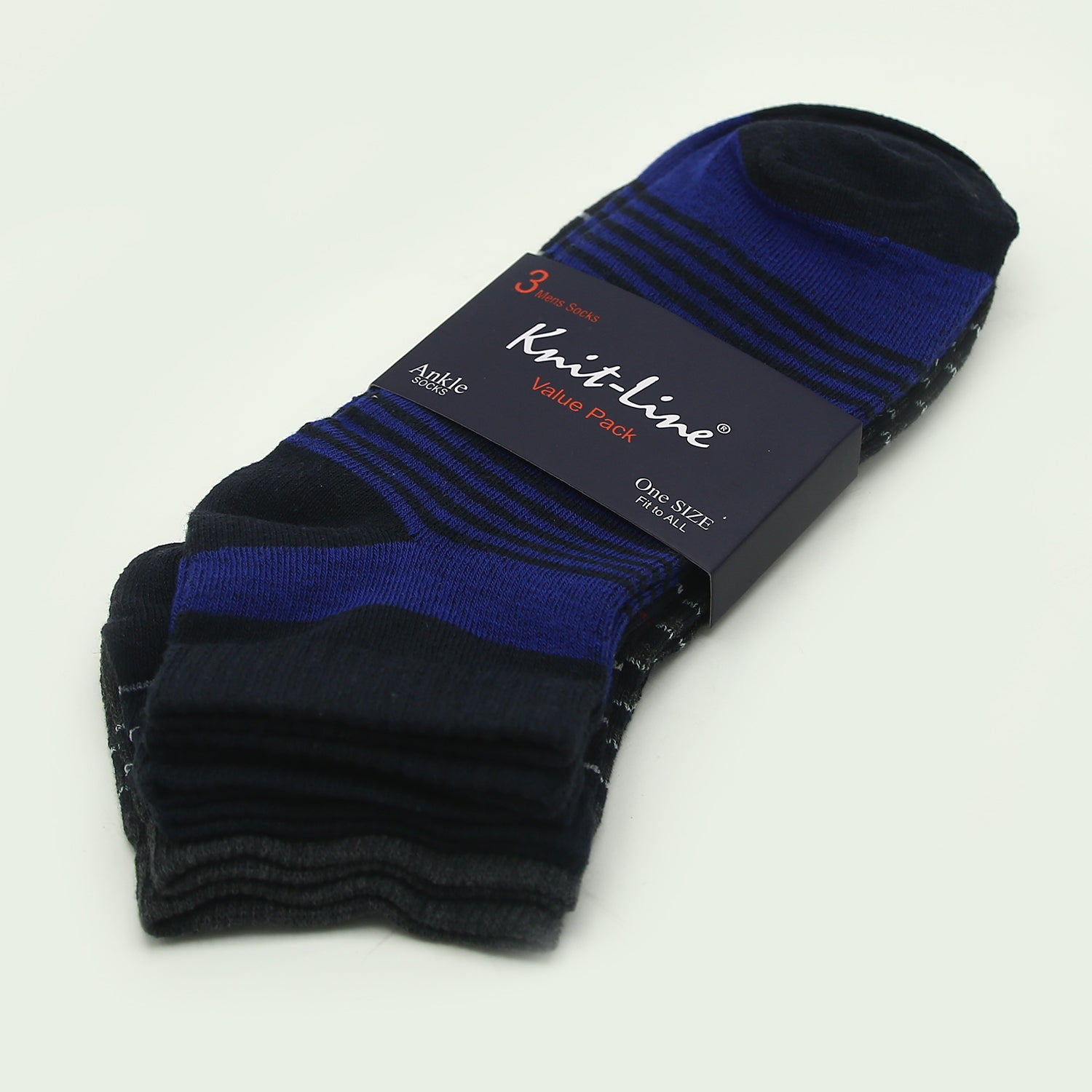 Knit line Full Socks 3Pcs - Multi, Boys Socks, Chase Value, Chase Value