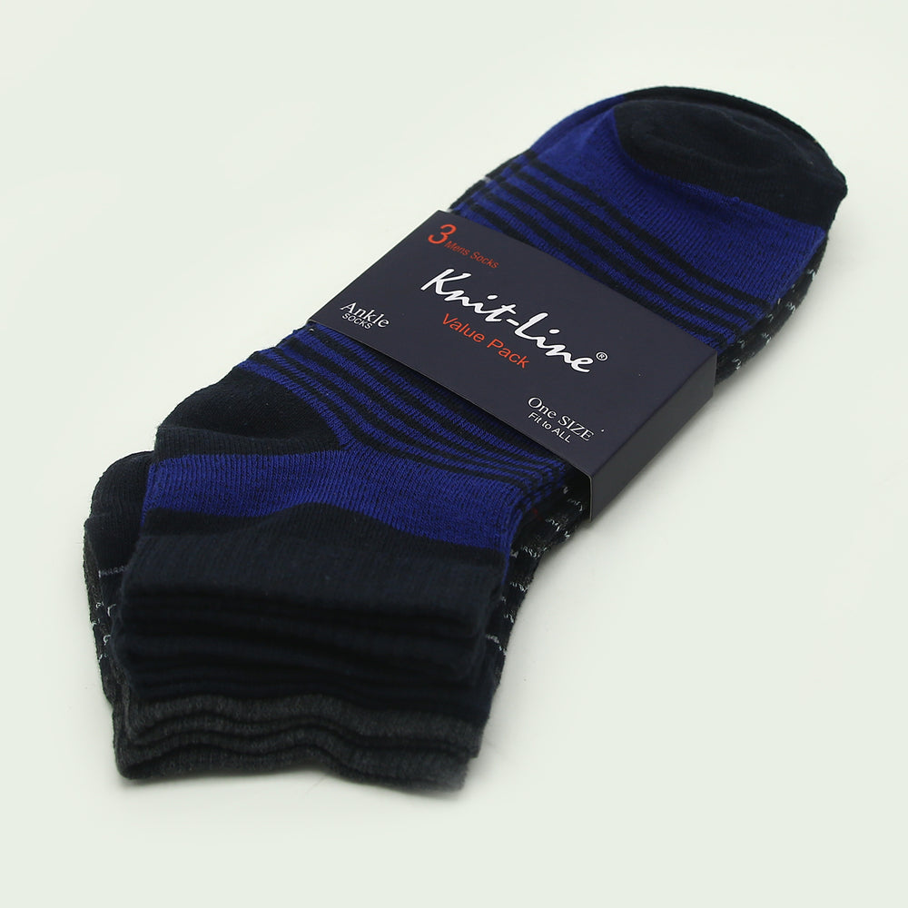 Knit line Full Socks 3Pcs - Multi, Boys Socks, Chase Value, Chase Value
