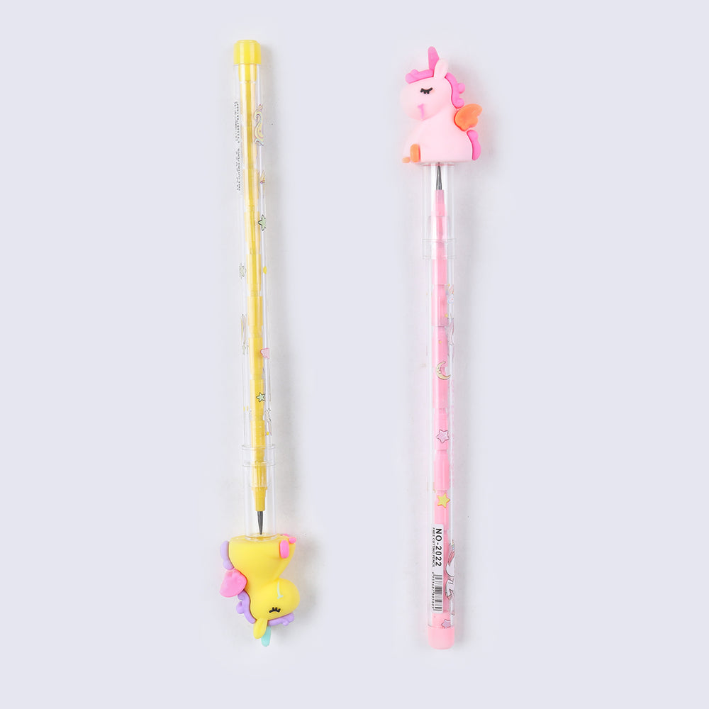 Bullet Pencil With Cartoon Character Eraser 2Pcs, Stationery Supplies, Chase Value, Chase Value
