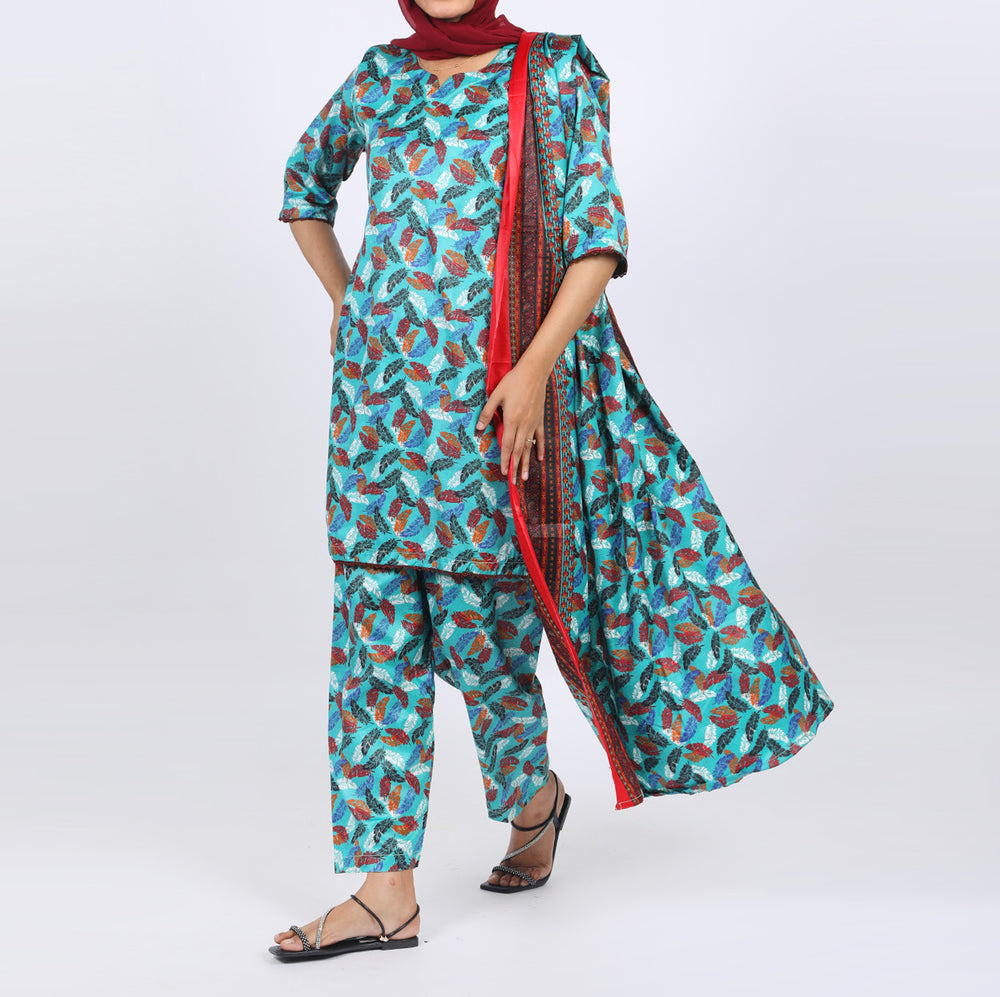 Shataj Febron Wash & Wear Unstitched Printed 3Pcs Suit - A1, Women, 3Pcs Shalwar Suit, Shataj, Chase Value