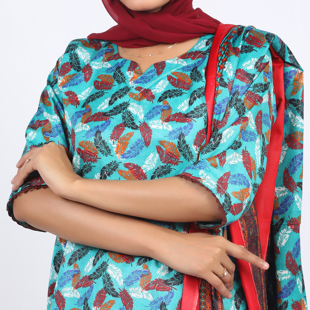 Shataj Febron Wash & Wear Unstitched Printed 3Pcs Suit - A1, Women, 3Pcs Shalwar Suit, Shataj, Chase Value