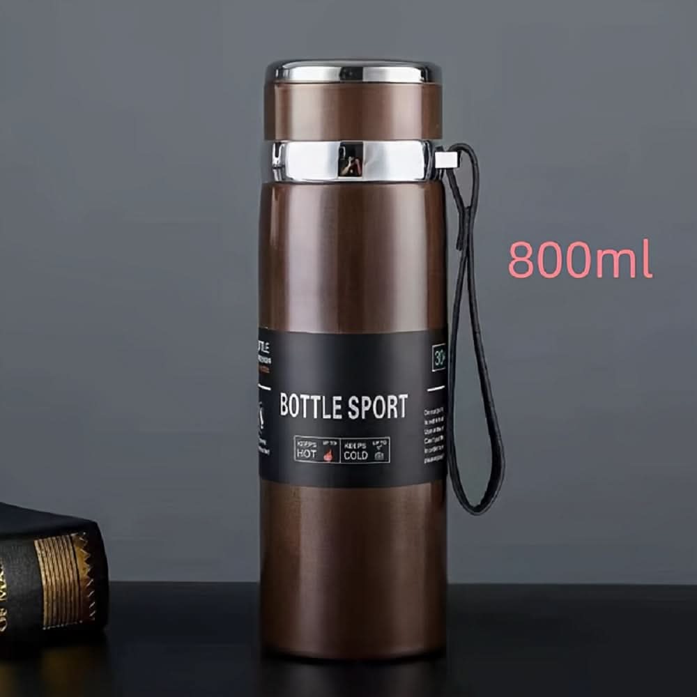 Vacuum Stainless Steel Bottle 800 ml - Brown, Tiffin Boxes & Bottles, Chase Value, Chase Value