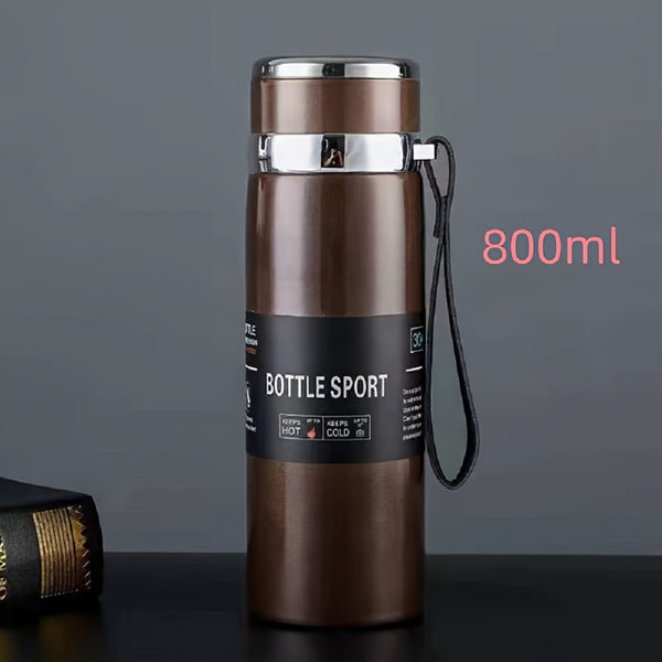 Vacuum Stainless Steel Bottle 800 ml - Brown