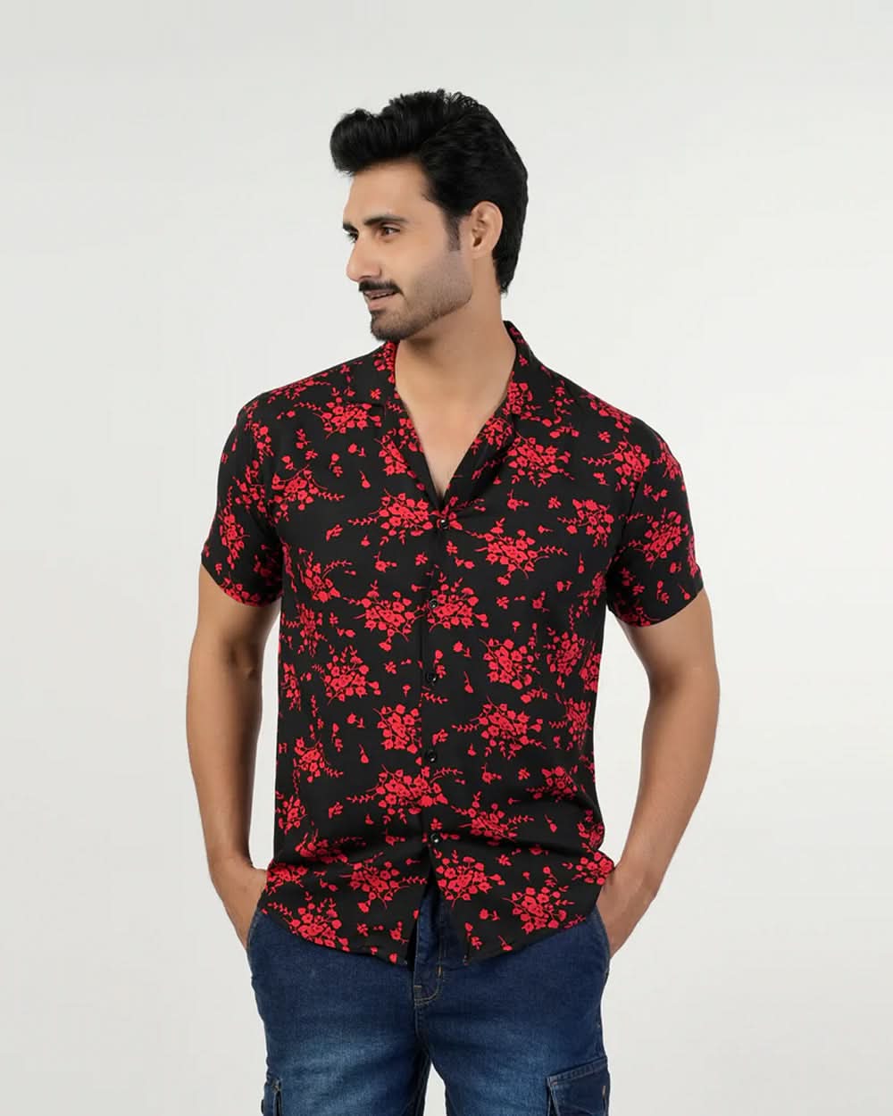 Men's Casual Half Sleeves Linen Shirt, Men's Shirts, Chase Value, Chase Value