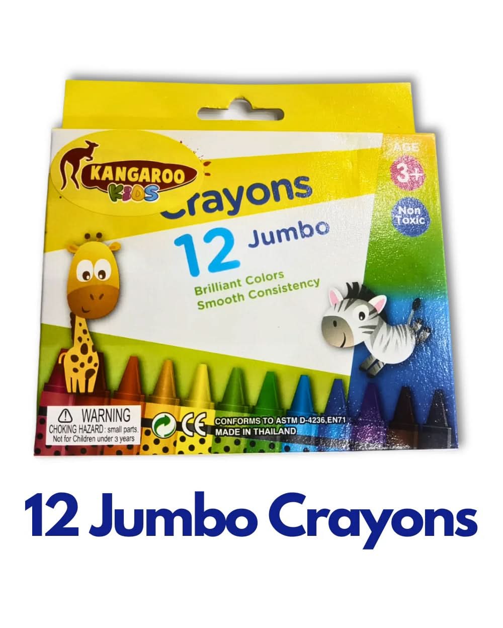 Kid Art 12 Jumbo Crayon Non-Toxic, Board Games & Puzzles, Chase Value, Chase Value