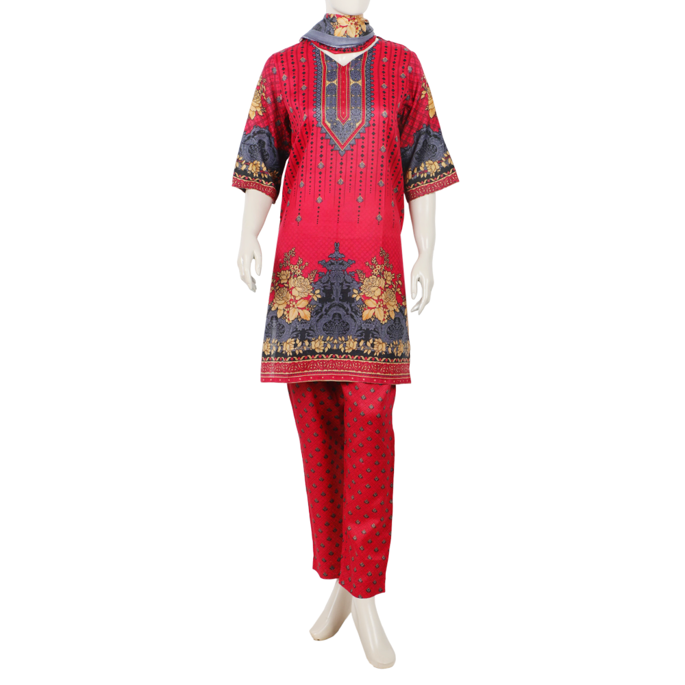 Women's Wash & Wear Un-Stitched 3pcs Suit - A21, Women, 3Pcs Shalwar Suit, Chase Value, Chase Value