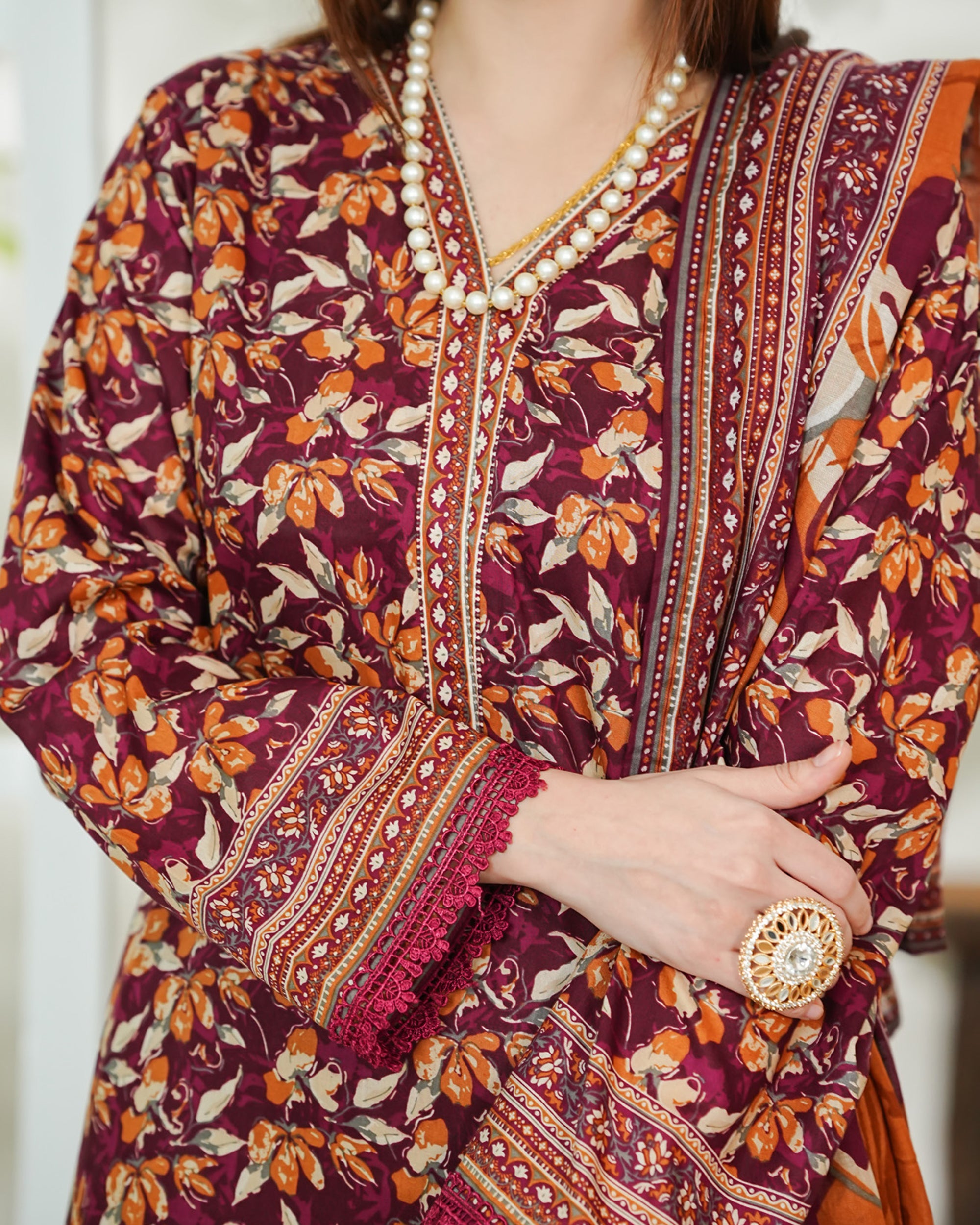 DAMAN By Vs Textile Exclusive Lawn Printed 3-PCS Unstitched Suit - 727, Women, 3Pcs Shalwar Suit, Chase Value, Chase Value