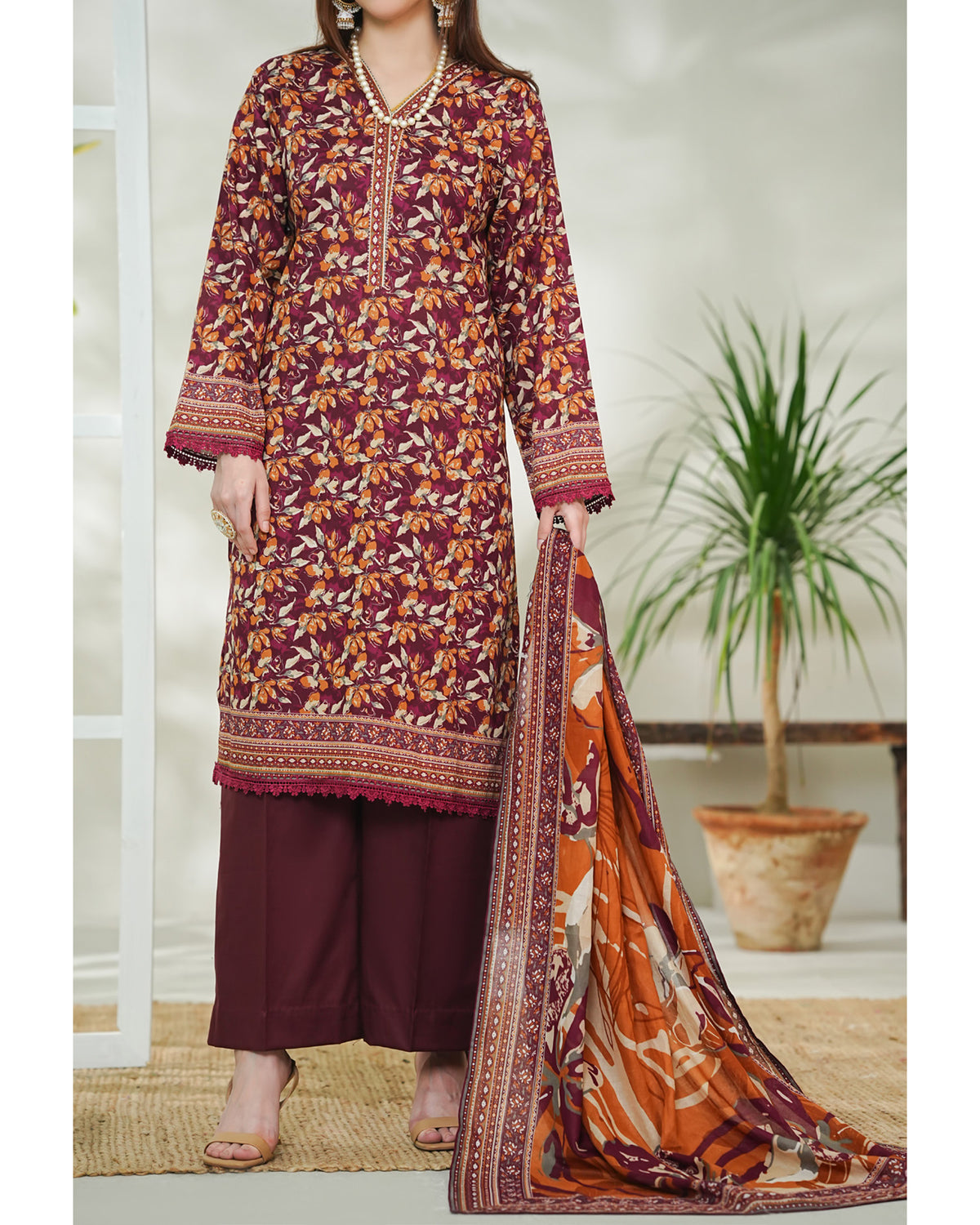 DAMAN By Vs Textile Exclusive Lawn Printed 3-PCS Unstitched Suit - 727, Women, 3Pcs Shalwar Suit, Chase Value, Chase Value