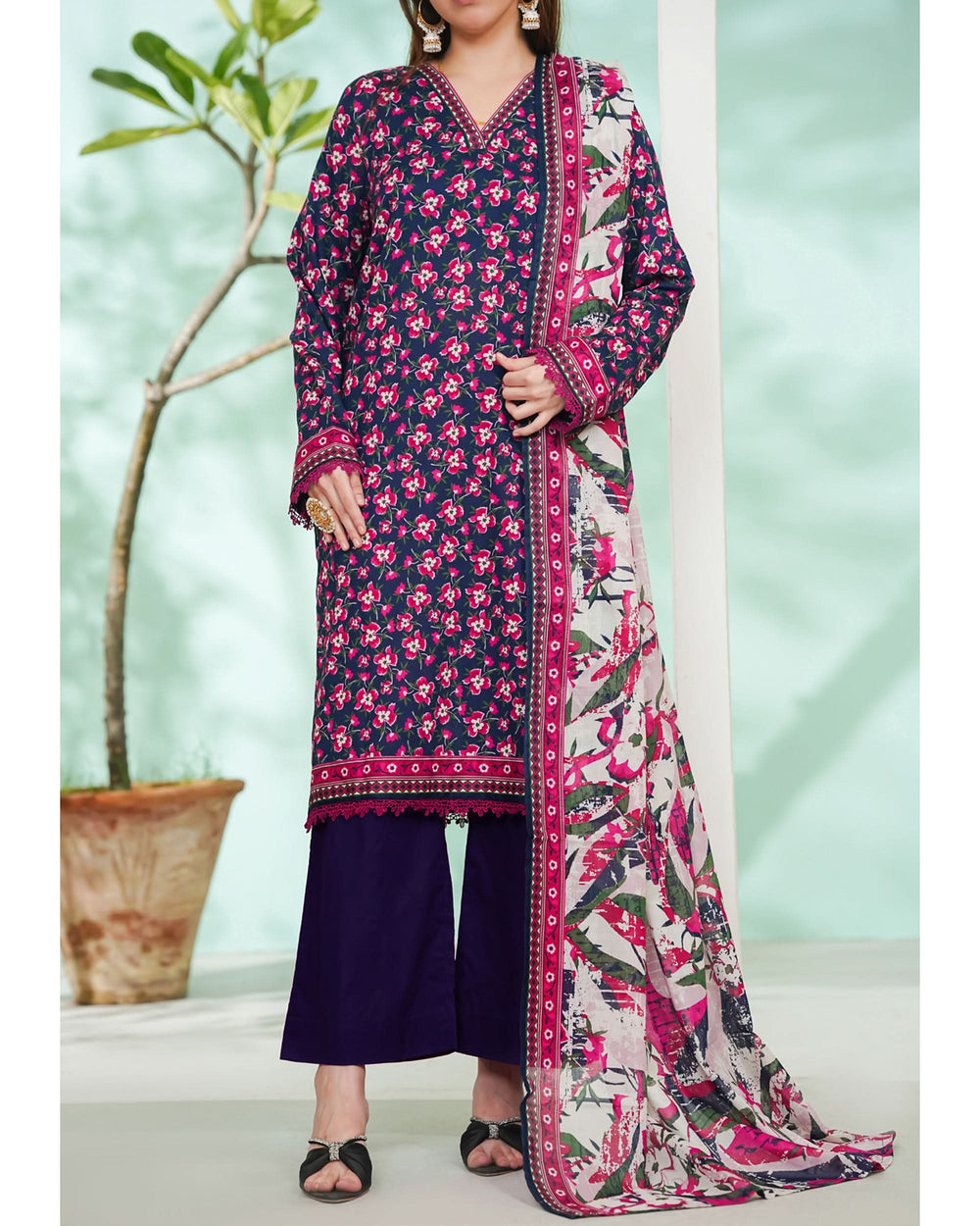 DAMAN By Vs Textile Exclusive Lawn Printed 3-PCS Unstiched Suit - 805, Women, 3Pcs Shalwar Suit, Chase Value, Chase Value