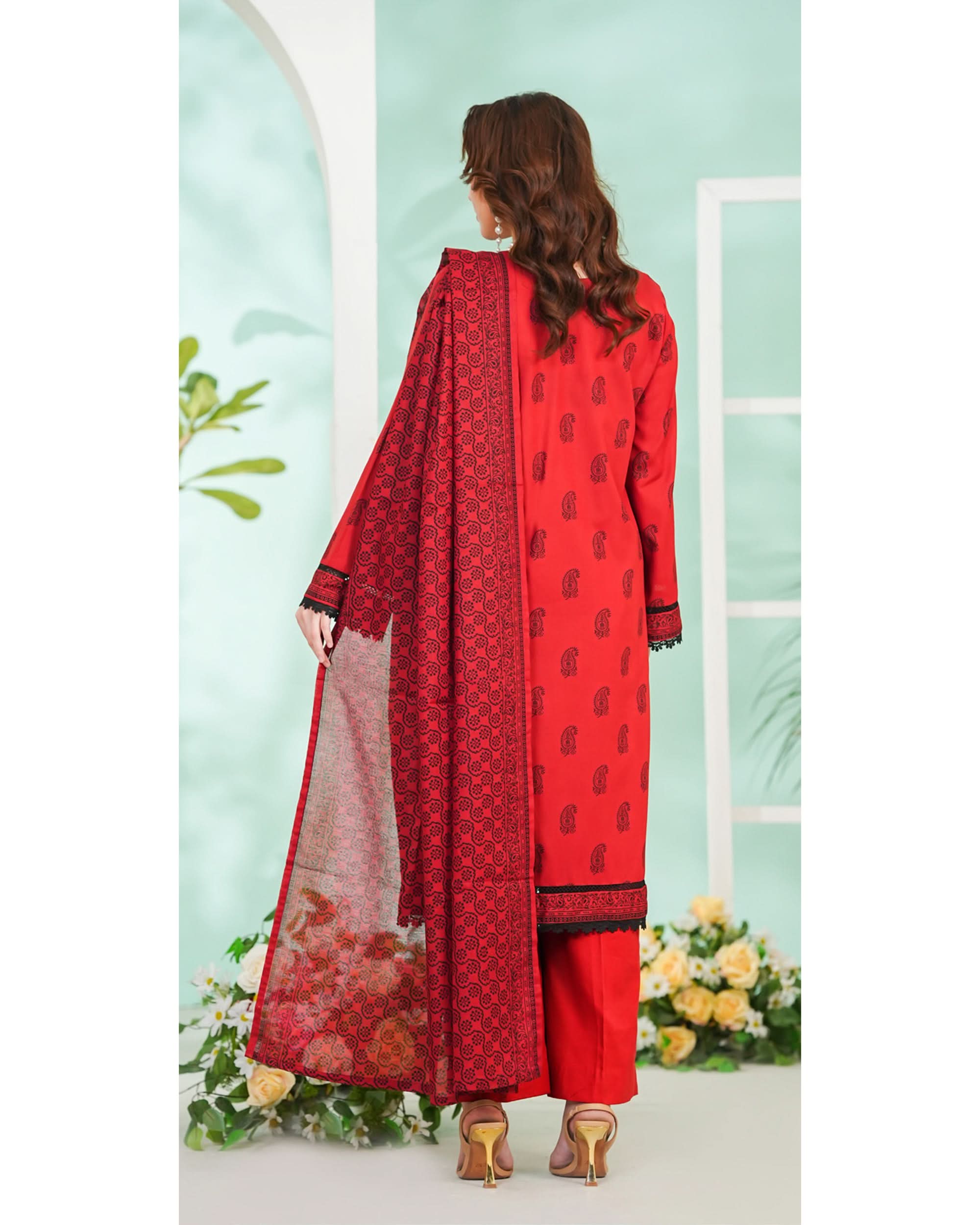 DAMAN By Vs Textile Exclusive Lawn Printed 3-PCS Unstitched Suit - 807, Women, 3Pcs Shalwar Suit, Chase Value, Chase Value