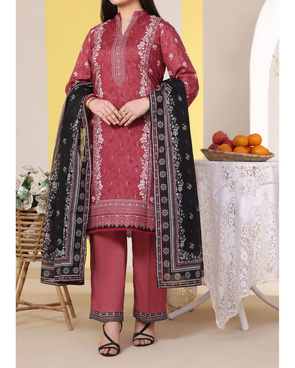 DAMAN Exclusive Lawn Printed 3-Piece Suit By VS Textile V-4, Women, 3Pcs Shalwar Suit, Chase Value, Chase Value