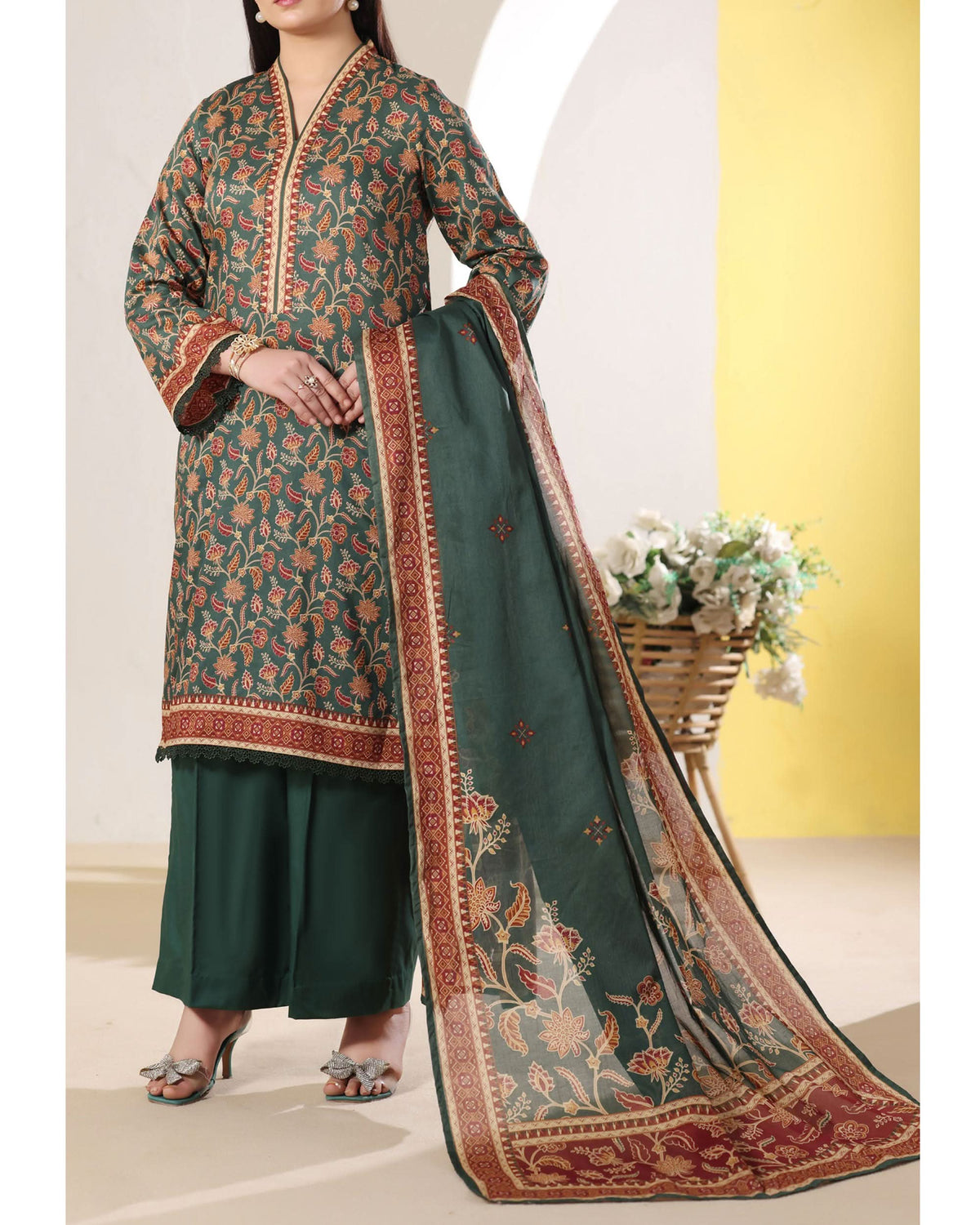 DAMAN Exclusive Lawn Printed 3-Piece Suit By VS Textile V-4, Women, 3Pcs Shalwar Suit, Chase Value, Chase Value
