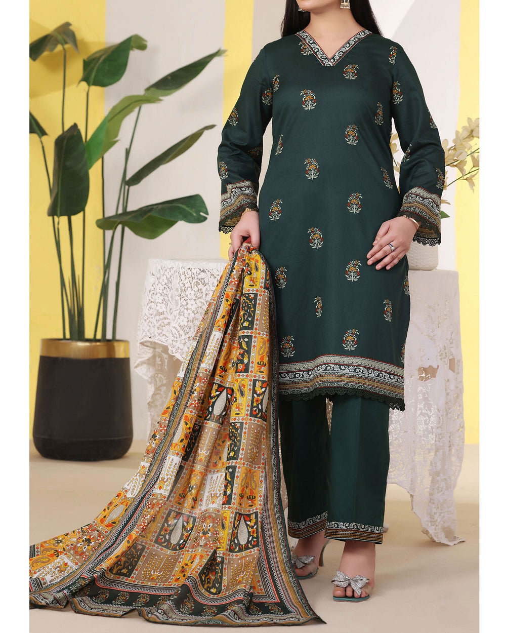 DAMAN Exclusive Lawn Printed 3-Piece Suit By VS Textile V-4, Women, 3Pcs Shalwar Suit, Chase Value, Chase Value
